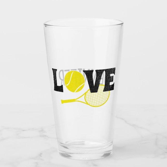 Tennis-Liebe Glas (Vorderseite)