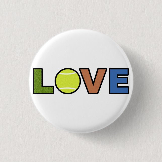 Tennis-Liebe-Rundbutton Button (Vorderseite)