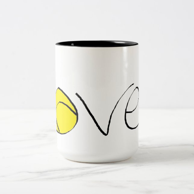 Tennis-Liebe-Tasse Zweifarbige Tasse (Mittel)