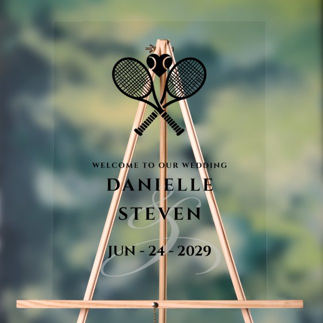 Tennis Liebe Willkommen Acrylschild (Neutral)