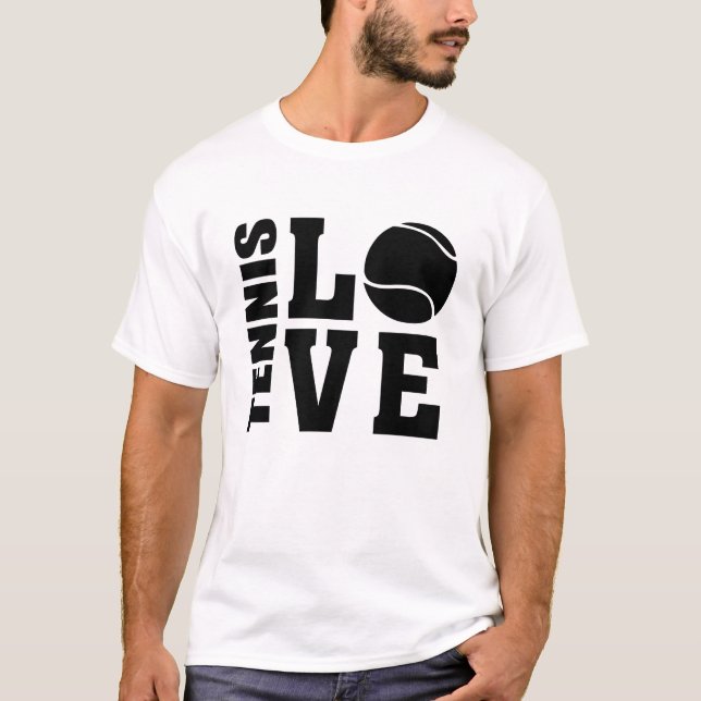 Tennis-Liebhaber, Tennis-LIEBE, Tennis-T - Shirt (Vorderseite)