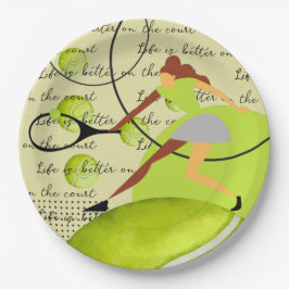 Tennis Life ist besser auf dem Platz Pappteller