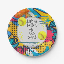 Tennis Life ist besser auf dem Platz Pappteller