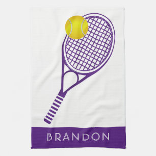 Tennis Lila Personalisierter Name oder Monogramm Geschirrtuch