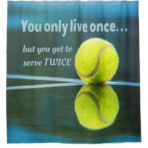 Tennis live einmal schwer zweimal, Tennisball, Cou Duschvorhang