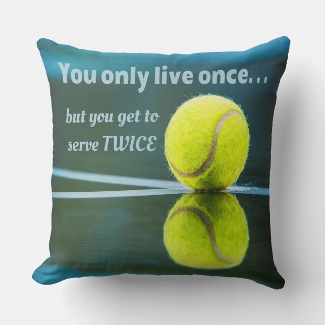 Tennis live einmal zweimal, Tennis Ball, Court Kissen (Vorderseite)