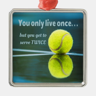 Tennis live zweimal, Tennis Ball, Court Ornament Aus Metall