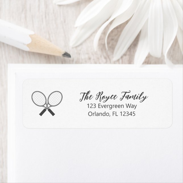 Tennis Logo Tennis Racket Emblem-Adressetikett (Insitu)