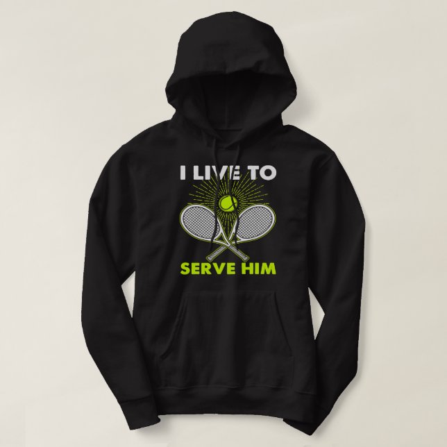 Tennis Lover Player Ich spiele und ich weiß, was l Hoodie (Design vorne)