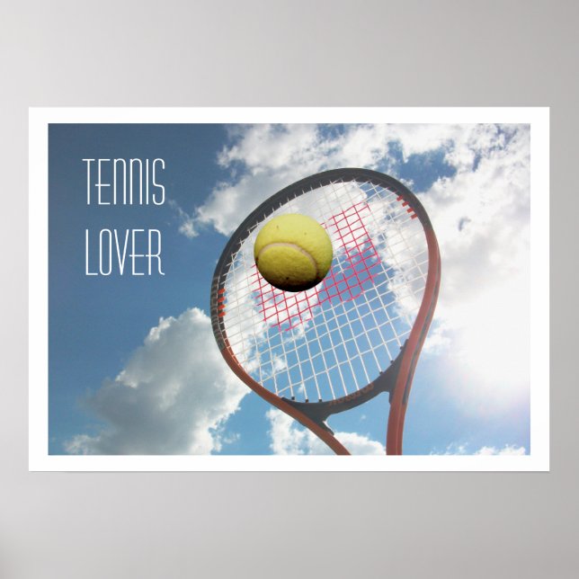 Tennis Lover, Racket und Ball in Air Poster (Vorne)