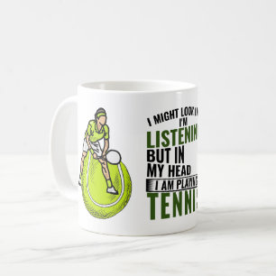 Tennis lustiges Sprichwort Ich spiele Tennis Kaffeetasse