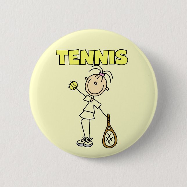 TENNIS Mädchen-T-Shirts und Geschenke Button (Vorderseite)