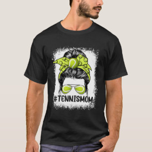 Tennis Mama Brille Messy Bun Frauen Niedliche Mutt T-Shirt