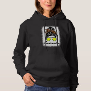 Tennis Mama Leopard Messy Bun Hair Frauen Hoodie