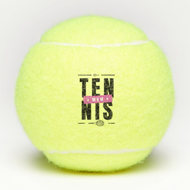 Tennis Mama Moderne Typografie Thema Muttertag Tennisbälle (Vorderseite)