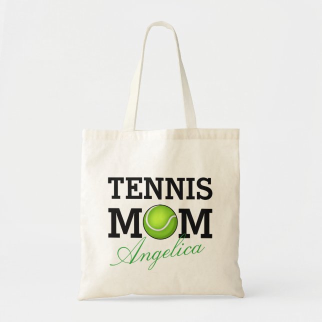Tennis-Mama-personalisierter Name Tragetasche (Vorne)