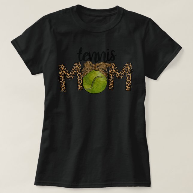Tennis Mama Tennis Leopard Headband Sport Mama T-Shirt (Design vorne)