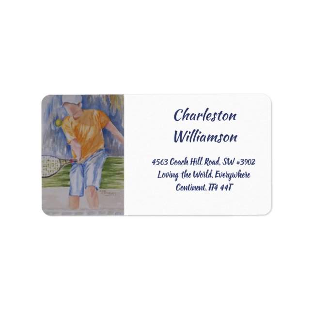 Tennis Match Persönliche Adresse Adressaufkleber (Vorne)