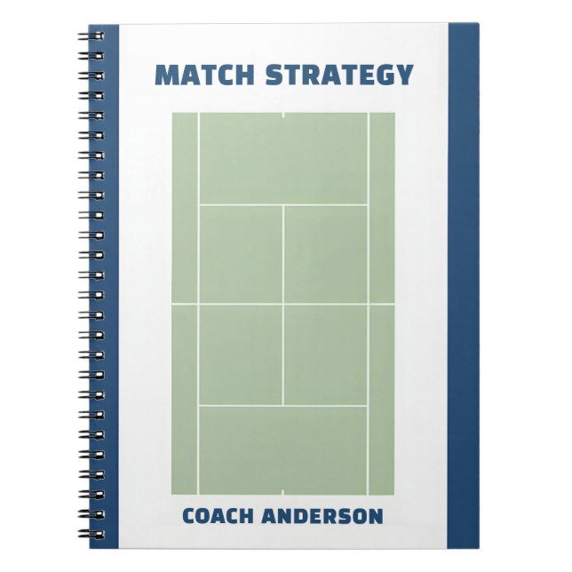Tennis-Match-Planung und -Strategie Benutzerdefini Notizblock (Vorderseite)