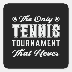 Tennis Match Racket Sportplatz Funny Geschenk Quadratischer Aufkleber