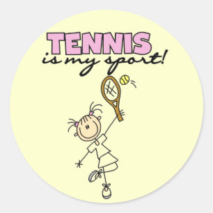 Tennis meine Sport-T-Shirts und Geschenke Runder Aufkleber