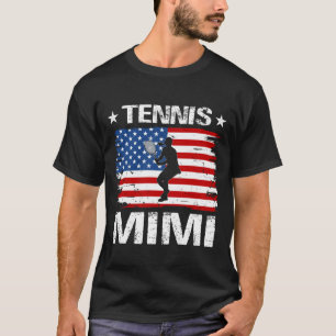Tennis MIMI USA Flag Vatertag T-Shirt