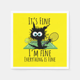 Tennis Mir geht es gut, alles ist gut lustig Serviette