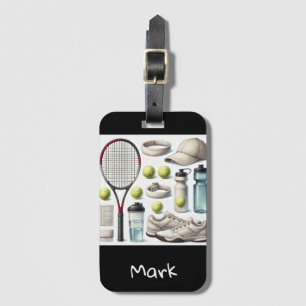 Tennis mit dem Namen Gepäckträger-Tag Gepäckanhänger