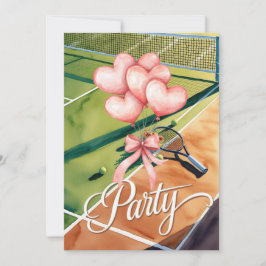Tennis mit Liebe Ballon auf Hofhochzeit Einladung