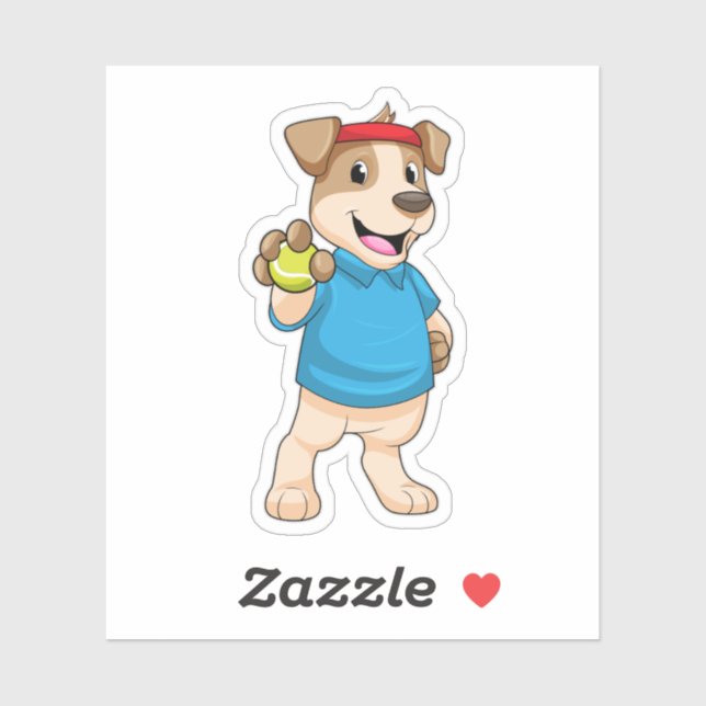 Tennis mit Tennisball spielen Aufkleber (Blatt)