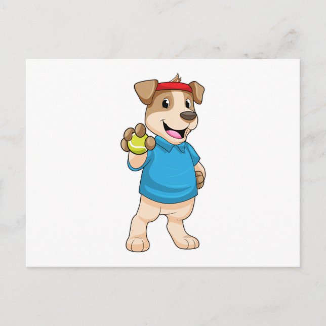 Tennis mit Tennisball spielen Postkarte (Vorderseite)