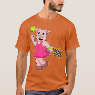 Tennis mit Tennisschläger 1 T-Shirt