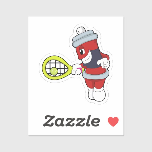 Tennis mit Tennisschläger Aufkleber (Blatt)