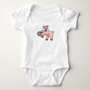 Tennis mit Tennisschläger Baby Strampler