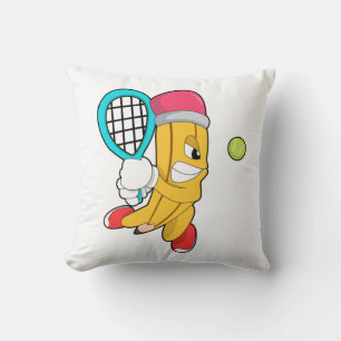 Tennis mit Tennisschläger Kissen