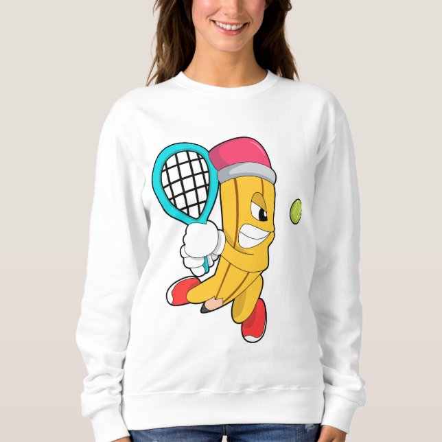 Tennis mit Tennisschläger Sweatshirt (Vorderseite)