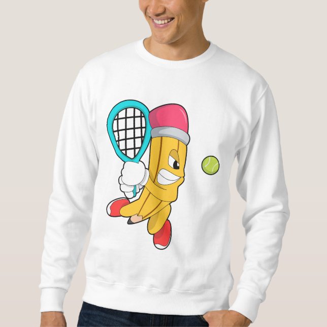 Tennis mit Tennisschläger Sweatshirt (Vorderseite)