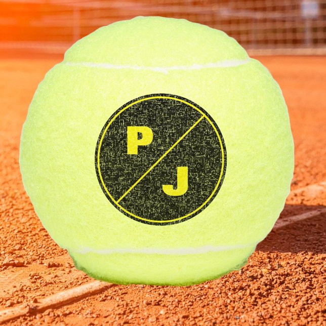 Tennis Modern Big Bold Mit Monogramm Tennisbälle (Single and double players personalized monogrammed tennis balls. )