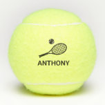 Tennis Monogram Name Einfach Personalisiert<br><div class="desc">Personalisierte Tennisbälle mit individuelle Name oder Text bedruckt in einem einfachen,  klassischen,  modernen Schriftart und einem einfachen Tennisschläger-Monogramm. Sie sind perfekt für einen Tennisspieler Geburtstagsgeschenk oder Tennis-Thema-Party-Dekor oder Favoriten und sind nützliche moderne mit Monogramm Übungsbälle.</div>