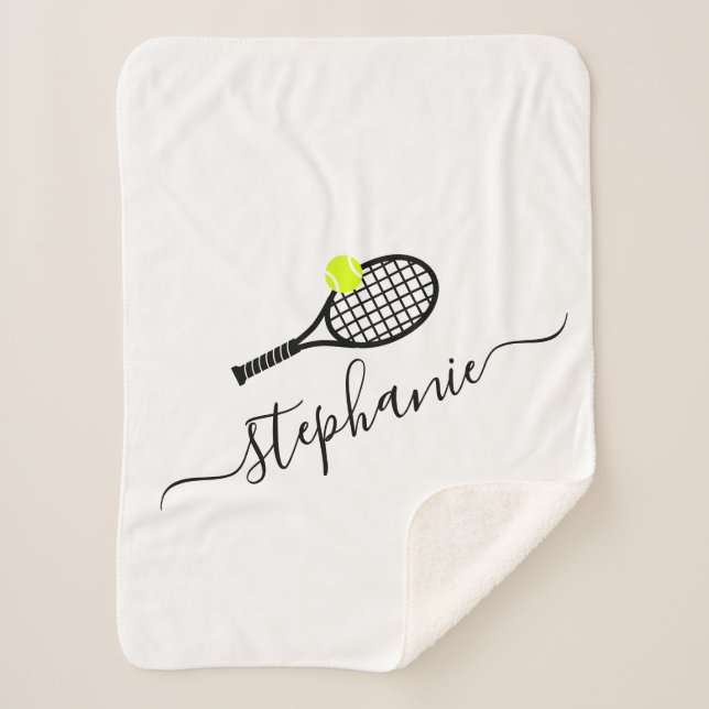 Tennis Monogram Personalisiert Name Sherpadecke (Vorderseite)