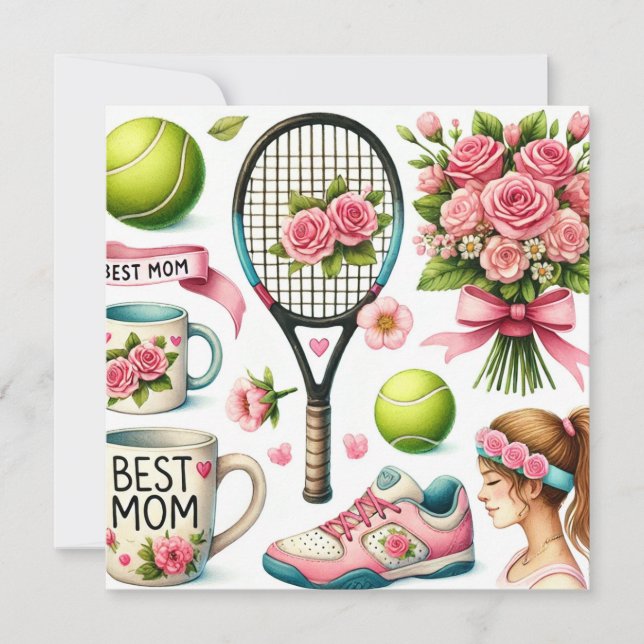 Tennis Mother's Da Feiertagskarte (Vorderseite)