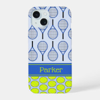 Tennis-Muster mit individuellem Namen in Blau