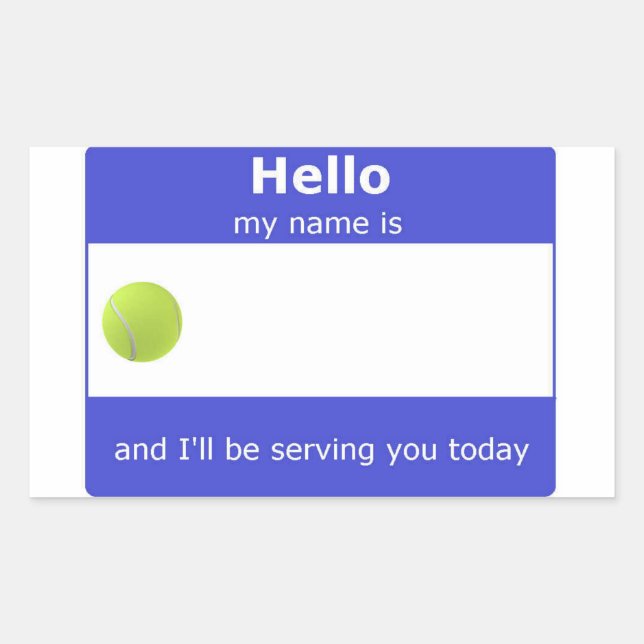 Tennis Name Tag Sticker (Vorderseite)