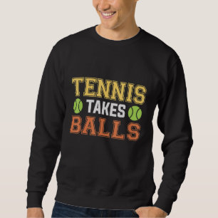 Tennis nimmt Bälle für einen Tennisspieler oder Co Sweatshirt