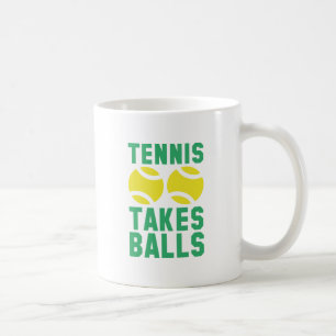 Tennis nimmt Balls Kaffeetasse