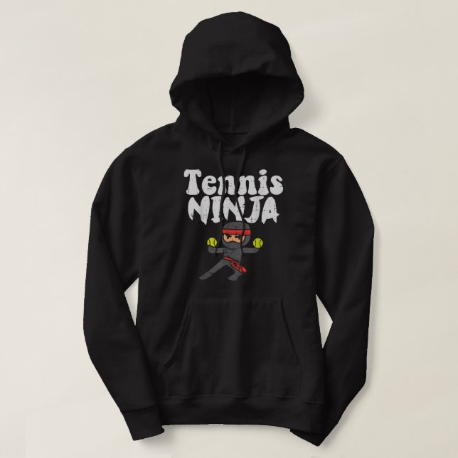 Tennis Ninja Funny Sports Player Coach Männer Frau Hoodie (Design vorne)
