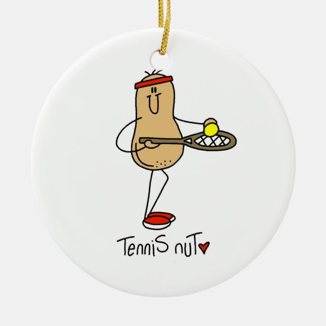 Tennis Nut T - Shirt und GIfts Keramikornament (Vorne)