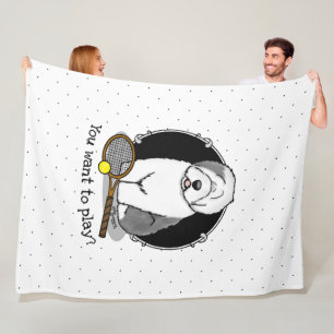 Tennis Old English Sheepdog (Grau 1) Hund Niedlich Fleecedecke