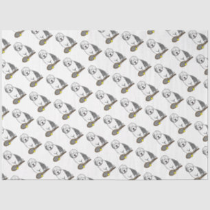 Tennis Old English Sheepdog (Grau 1) Hund Niedlich Seidenpapier