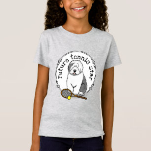 Tennis Old English Sheepdog (Grau 1) Hund Niedlich T-Shirt